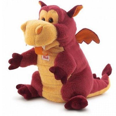 marionnette à mains - trudi pets - dragon rouge - pour enfant de 3 ans et plus