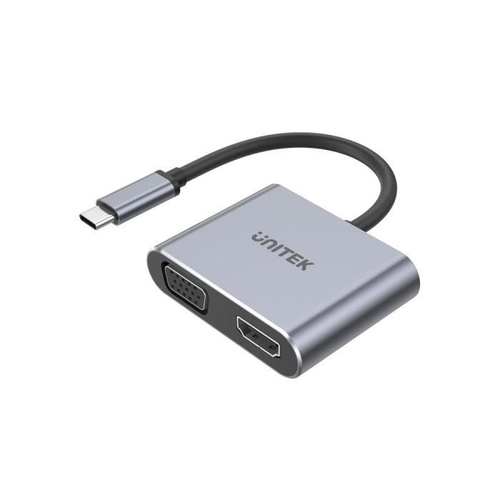 HUB USB-C 4 en 1 - UHUB - Q4 LITE - Double écran MST - PD 100W - Gris sidéral