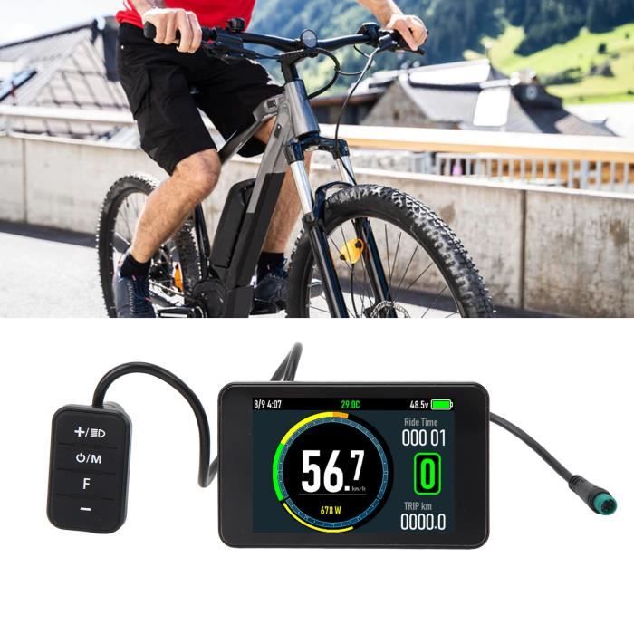 Écran LCD Top Notch T8 Pour Vélo électrique 24V-72V - Améliore L'affichage, Couleur, Noir