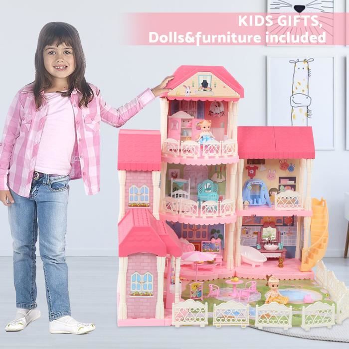 Maison de Poupée Barbie en ABS Pas Cher 3 Étages Meubles et Accessoires  YES7 - Cdiscount Jeux - Jouets