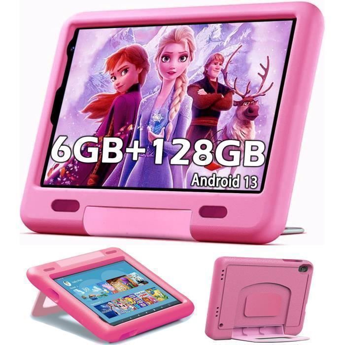 Tablette Enfants 9 Pouces Android 13, 6 Go RAM + 128 Go ROM, 1280x800 HD+ IPS Écran, Caméra 2+5MP, Contrôle Parental,Google Playstor