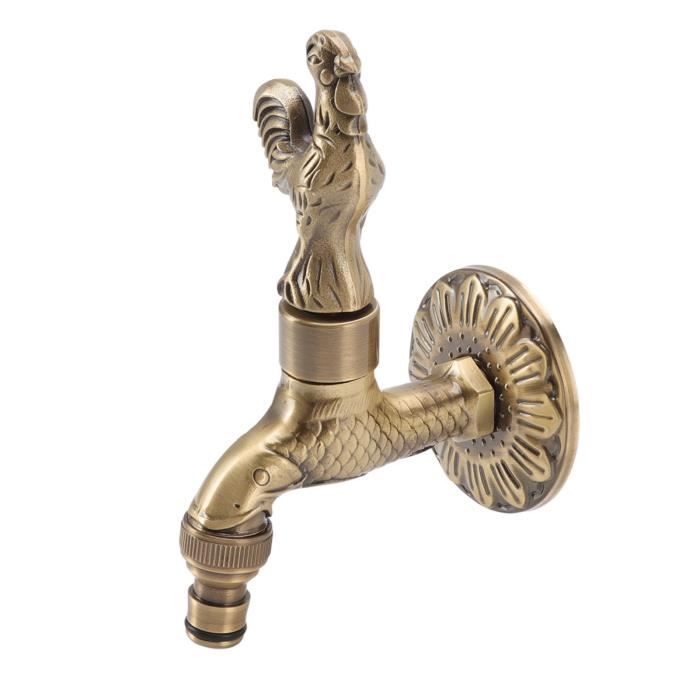 Robinet Vintage En Alliage De Cuivre Pour Jardin Et Intérieur - Style Antique Avec Motifs Sculptés
