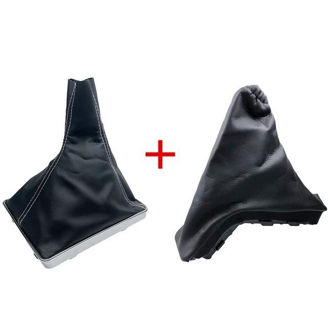 Pommeau De Levier De Vitesse 5 Vitesses Pour Opel Astra H - Avec Soufflet Et Manche En Cuir Noir/chrome