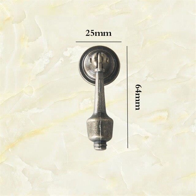 Lot De 4 Boutons De Tiroir Ou Porte Vintage - Aluminium Brossé Gris - Style Industriel