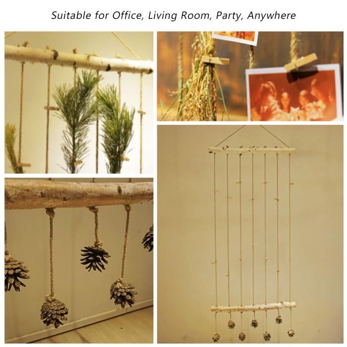 270 Pièces Perles En Bois De Noël 15mm Avec Corde De Chanvre - Motif Bonbons Pour Décorations Festives Et Guirlandes