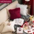 Housse de coussin Carré - MERKMAK - 3pcs Taie d'oreiller Décoratif Doux et confortable pour Canapé Chaise de Salon - 45x45cm-1