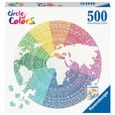 Puzzle rond Ravensburger Mandala Circle of Colors - 500 pièces - Abstrait - Adulte-1