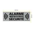 Autocollant Alarme Maison  Alarme Sécurité, lot de 14 autocollants dissuasifs, Adhésif alarme maison aspect alu brossé-1