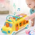 Puzzle frapper sur le piano bus jouet pour enfants blocs de construction multifonctionnels perle ligne de traction frapper-1