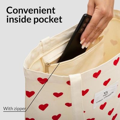 Tote Bag Femme Sac Tissu Avec Fermeture Eclair Et Poche Interieure Sac En Toile Femme Aestetic Coton Bag Canvas Sac T H562 Cdiscount Bagagerie Maroquinerie