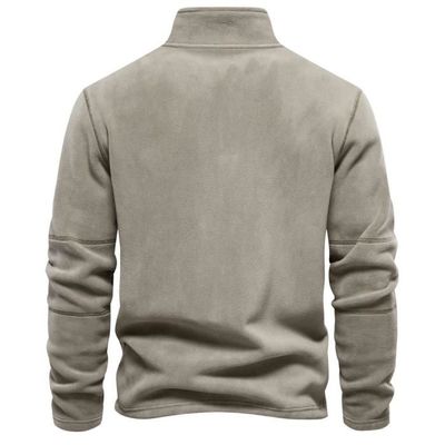 Pull Homme à Mi-zippe Col Montant - Coton Doux, Motif Torsadé - Pour Hiver, Bureau, Occasion Décontractée