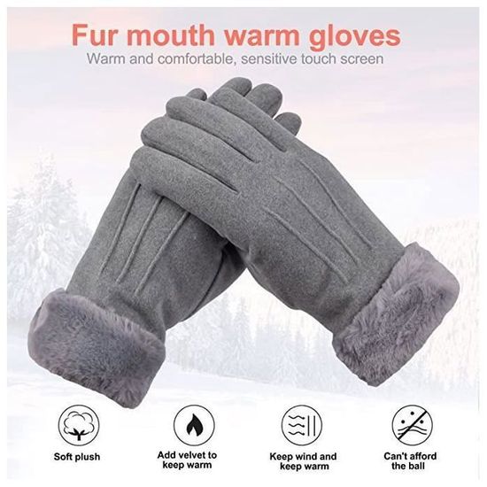 Gants D'hiver Thermiques Pour Femmes LuminBlaze - Écran Tactile, Doublure Sherpa, Coupe-vent