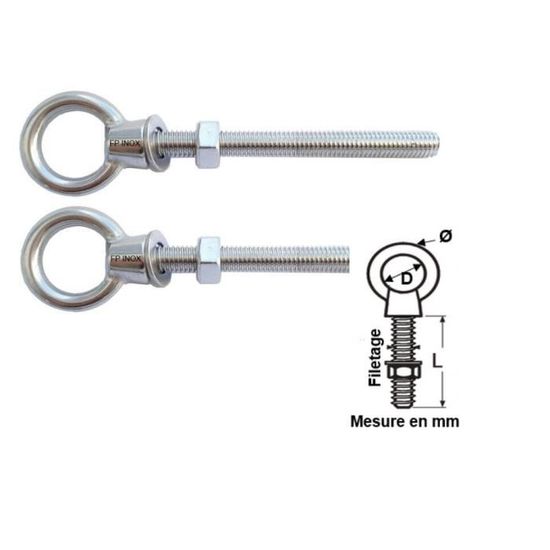 cable acier inox A4 3 lots de 2 maillons rapide chaine 58 mm inox A4