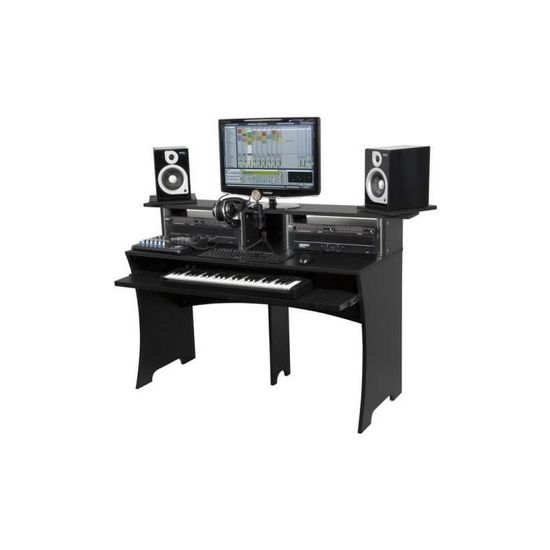 Station De Travail Home Studio Finition Noire 223239 Mobilier