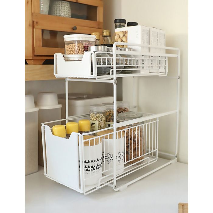 Rack de rangement blanc-Rack à épices pour la cuisine-Blanc-Acier ...