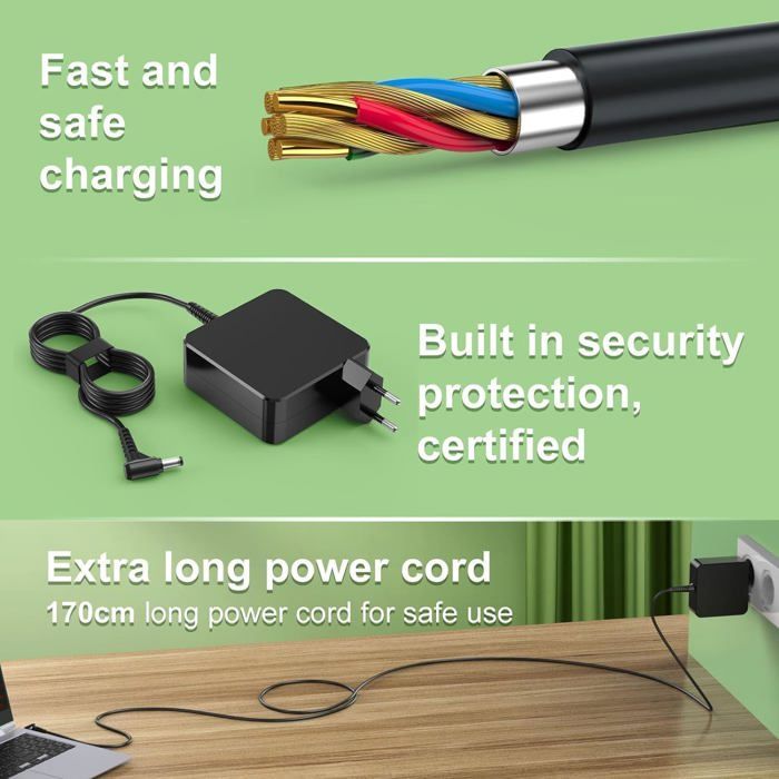 Chargeur Lenovo IdeaPad S145 20V 3.25A - Alimentation Secteur Noir