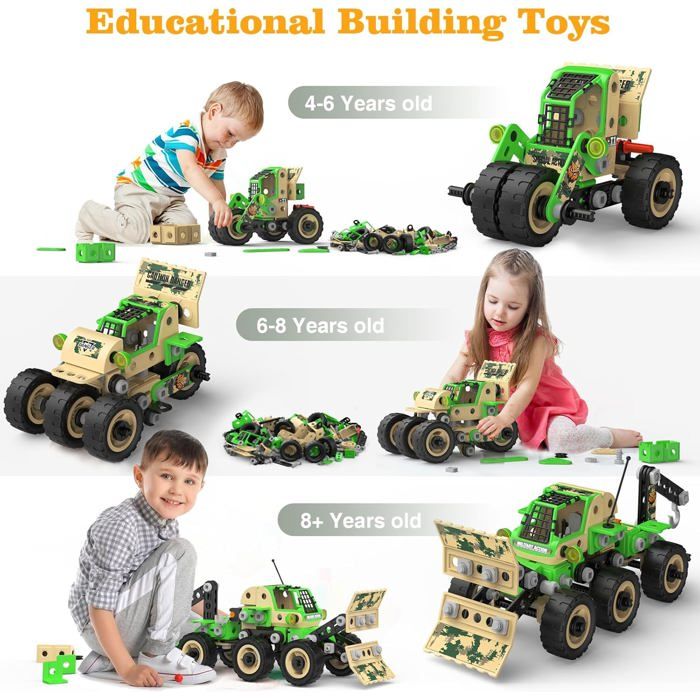 Jeu de Construction Enfant 5 6 7 8 9 Ans Garcon Fille 229PCS Blocs ...