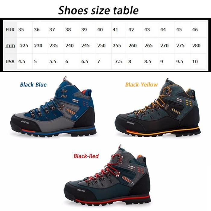 Noir-jaune taille 45--Chaussures de pêche pour hommes et femmes