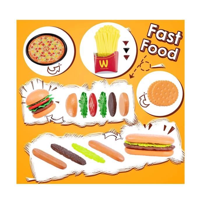 JEU D'IMITATION FAST-FOOD En Plastique - Avec Accessoires - NEUF - Marque Euroweb