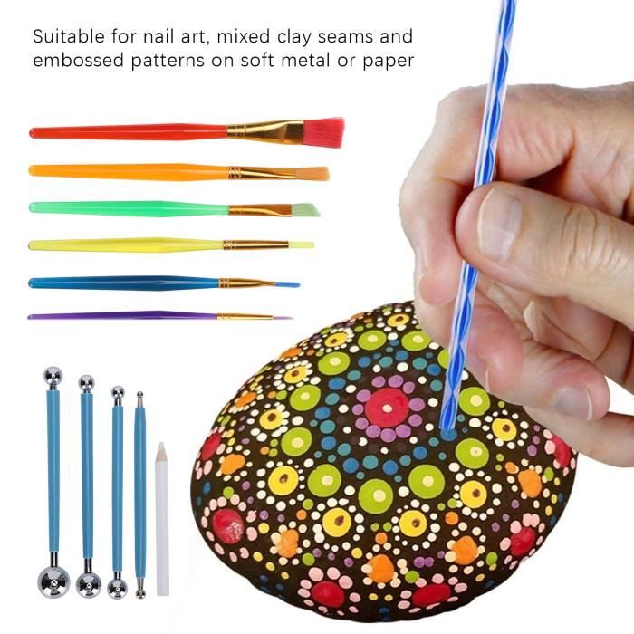 30 Pcs Kit Outil Peinture pour Mandala sur Galet Outils de Pointage 30 Pcs Kit Outil Peinture pour Mandala sur Galet Outils de Pointage