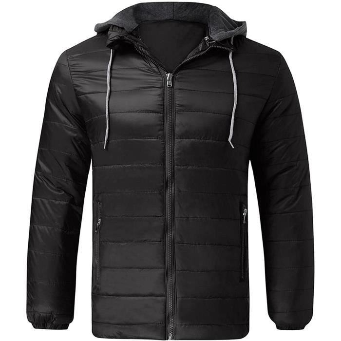 Doudoune Homme Hiver Legere Chaude Capuche Zipp Homme Mi Saison