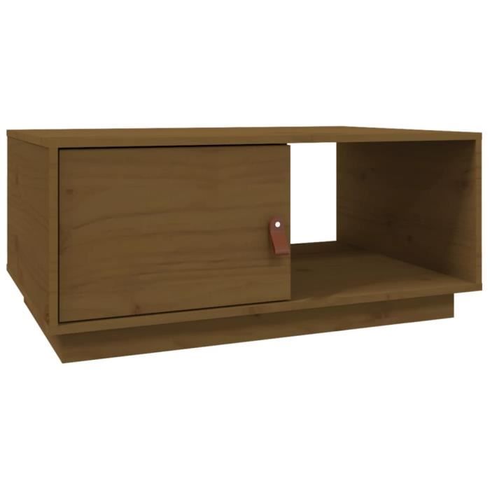 ABB Table basse Marron miel 80x50x35,5 cm Bois massif de pin - Qqmora ...