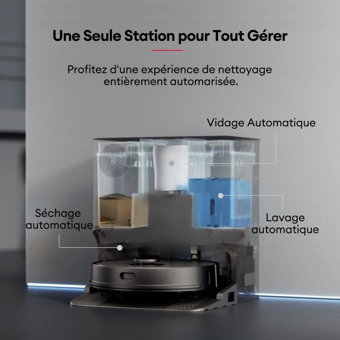 Ultenic MC1 Robot Aspirateur Laveur avec Station, Vidage/Lavage