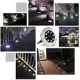 Lampe Solaire Jardin - FLOWood - 8 LED - Etanche IP65 - Blanc - Diamètre 11,5 cm - Hauteur 13,5 cm-2