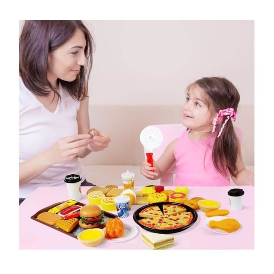 Jeu d'Imitation - Burger Cuisine Jouets Alimentaires - Frites Pizza - Enfants Jeu d'Imitation - Jeux - Jouets