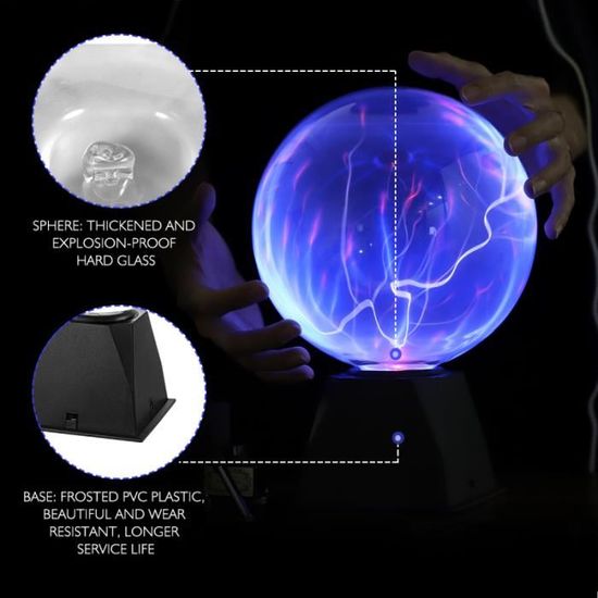1 Pc Boule De Plasma Lampe Nouveauté Tactile Sensible D'induction Magique  Sphère Globe pour Banquet Danse Soirée LAMPE A POSER - Cdiscount Maison