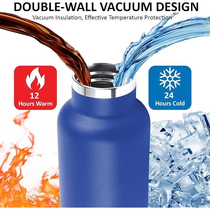 Gourde Isotherme Vikastar – 1 Litre – Sans BPA – Vert – Anti-fuite – Inox
