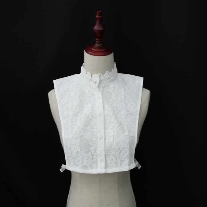 LoudSung Demi-chemise détachable faux col design élégant pour femmes et  filles, Fleur - Blanc et noir, 44 : : Mode
