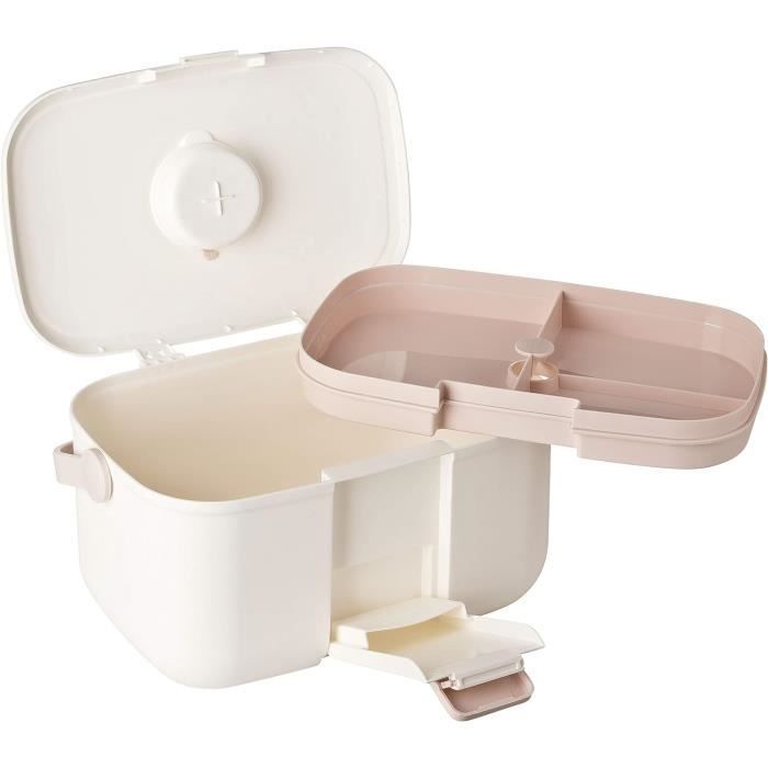 Rose)Boîte de rangement de 33 cm avec 3 couches, boîte à outils