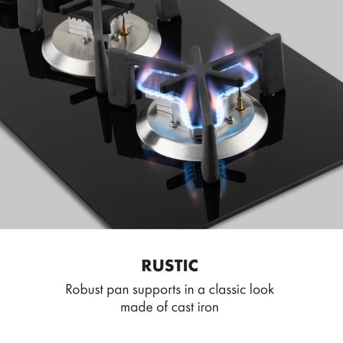 Plaque gaz 4 feux encastrable - Klarstein - 60 cm - tables de cuisson  vitrocéramique - noir - Cdiscount Electroménager