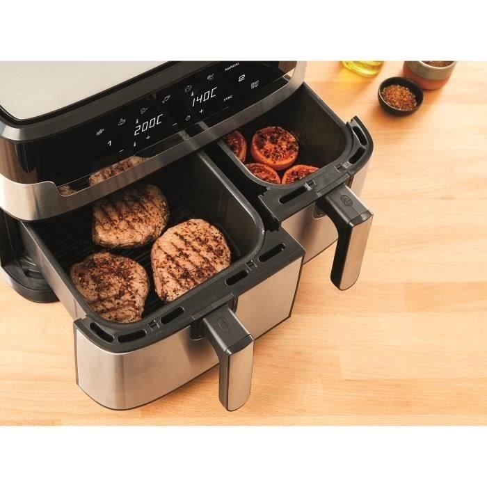 Friteuse Moulinex friteuse a air Dual Easy Fry & Grill Inox 2 tiroirs  EZ905D20