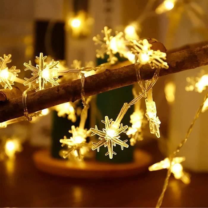 Guirlande Lumineuse Exterieur Solaire - Flocon De Neige - 12M 100 Led - 8  Modes Décoration Lumière Pour Noël - Cdiscount Maison