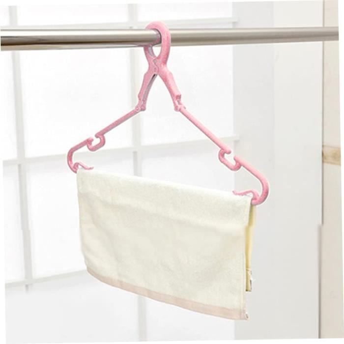 Cintres Pliables Beito 5pcs | Avec Fermoir Crochet | Anti-Déformation | Rose | Parfaits Pour Voyage
