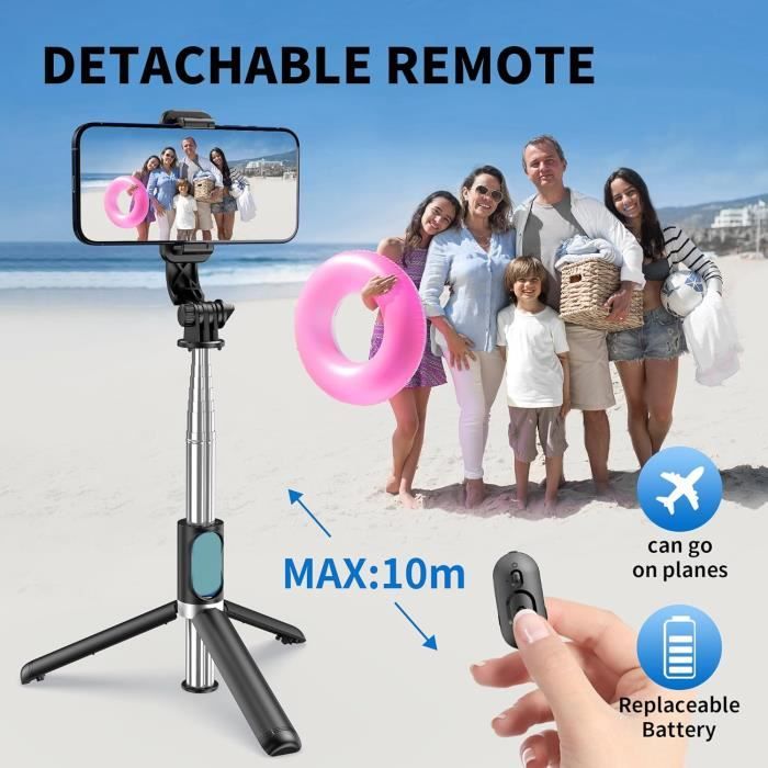 Perche à Selfie Télescopique Pour Doro 8035 - Longueur 45cm, Connectivité Jack 3.5mm, Neuf