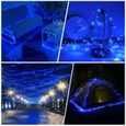 Guirlande Lumineuse Exterieur Solaire, 100 LED 10M Étanche IP65 avec 8 Modes Eclairage d'Ambiance Jolies Décoration Lumière - Bleu-3