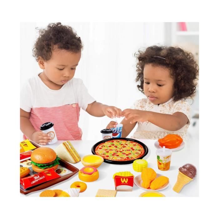 Dinette Bois Cuisine En Bois Teorema 90cm - 4 Feux + Micro-ondes - Jeu D'imitation Enfant Cuisine Jouet Bois