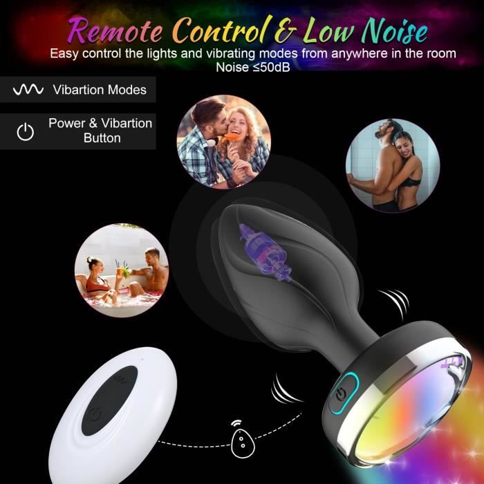 Plug anal Wtoyu, plug anal vibrant avec base de lumire clignotante, jouets  sexuels anaux pour hommes femmes vibrateur - Cdiscount Boutique Erotique