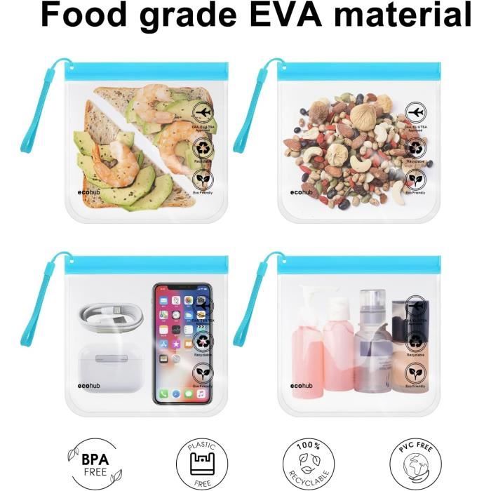 Anrui Lot De 3 Trousses De Toilette Transparentes Approuvées Par La TSA Avec Poignée, Kit D