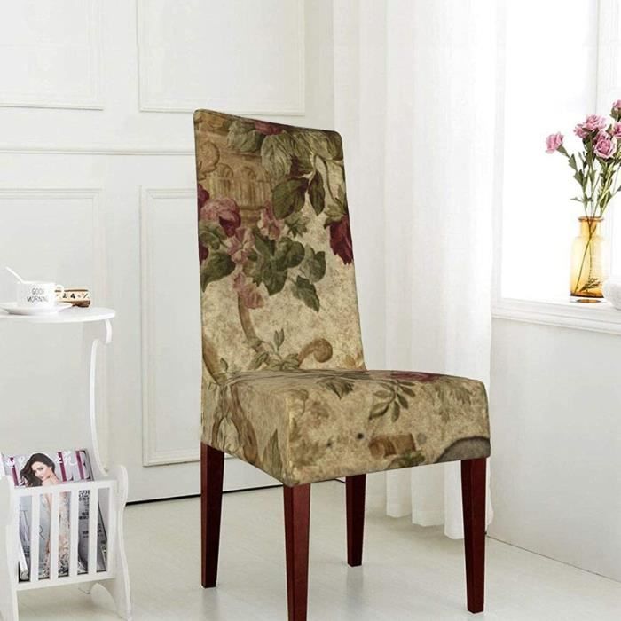 Housse pour chaise, longue, motifs vert-orange sur fond beige, 143