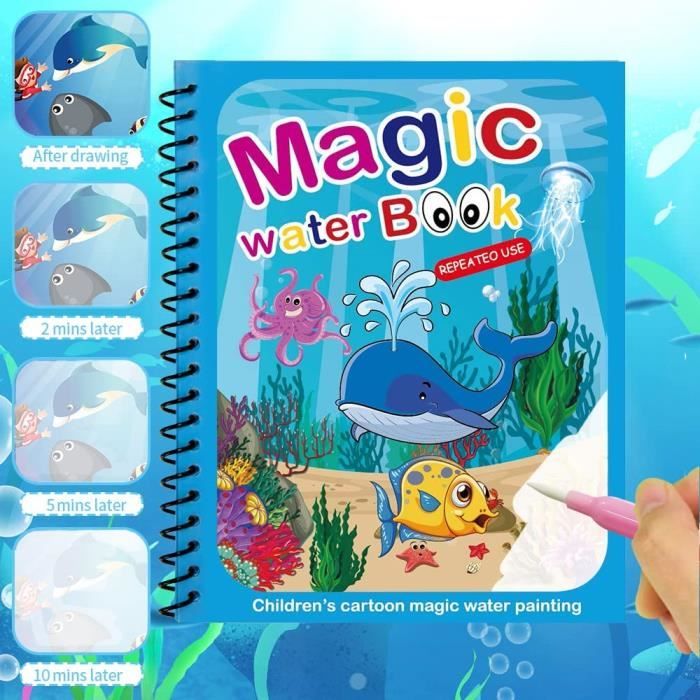 Livre De Dessin Magique à L’eau – Stylo Inclus, Réutilisable, Thème Ferme – Cadeau Pour Tout-petits 3 Ans+