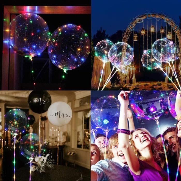 10PCS Ballon Lumineux LED DIY,ballon lumineux Transparents avec 3m LED  Strip,Decoration Mariage Boheme,Decoration Anniversaire - Cdiscount Maison
