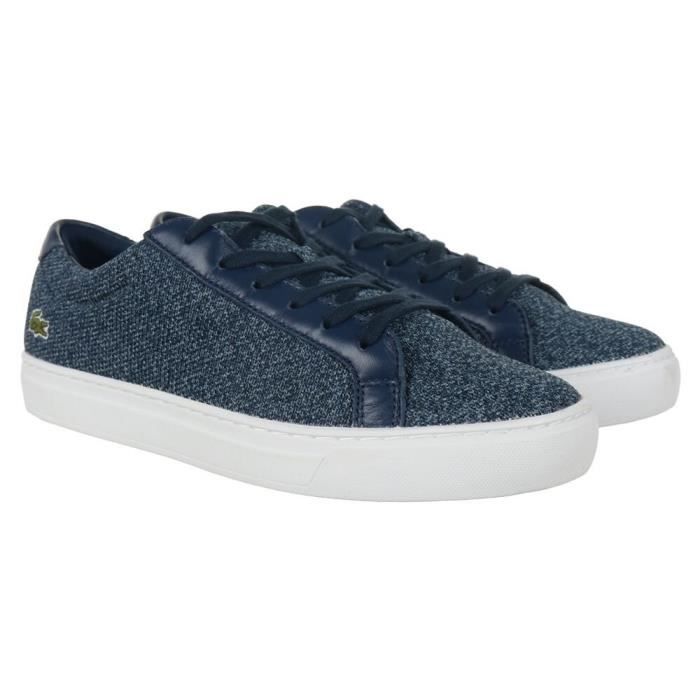 Baskets femme Lacoste L 12 12 317 2 Caw blanc bleu marine 36