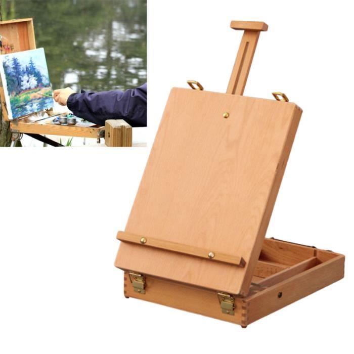 1 pièces en bois Table boîte chevalet peinture de rangement Portable  croquis dessin pour étudiants artiste CHEVALET DE PEINTRE - Cdiscount Beaux- Arts et Loisirs créatifs