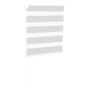 Store à Enrouleur Double - 90x150 Cm Lilas | Alternance Tissu Transparent/occultant, Fixation Sans Perçage, Cordon