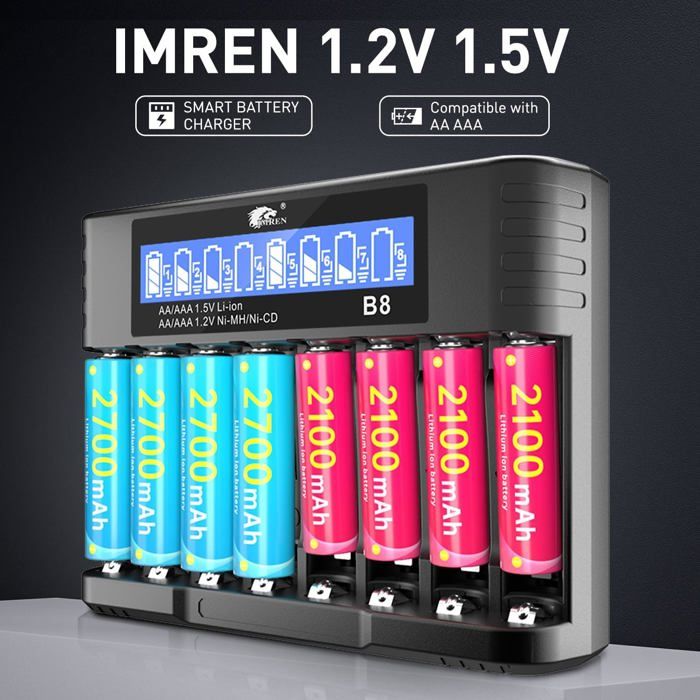 Chargeur Batterie LCD 10 4 Emplacements – Pour AA/AAA NiMH/NiCd Et 9V NiMH/Li