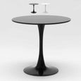 Table Tulip ronde noire et blanche pour bar et salon maison 80cm-0
